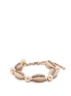 Matchesfashion.com Etro - Crystal And Faux Pearl Embellished Shell Bracelet - Womens - White