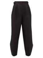 Matchesfashion.com Roksanda - Buckled Waist Crepe Tailored Trousers - Womens - Black