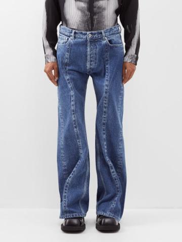 Y/project - Classic Wire Organic-cotton Denim Jeans - Mens - Blue