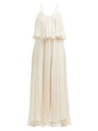 Matchesfashion.com Mes Demoiselles - Donatella Fil Coup Tiered Maxi Dress - Womens - Ivory