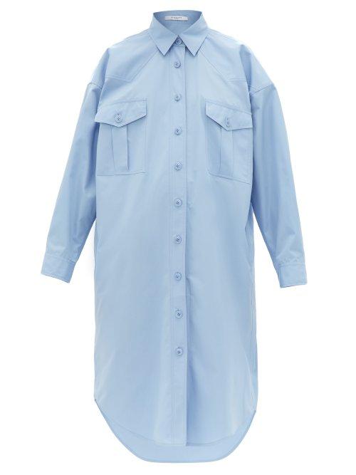Matchesfashion.com Givenchy - Oversized Cotton Poplin Shirtdress - Womens - Light Blue