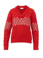 Matchesfashion.com Prada - Crystal Chunky Knit Wool Sweater - Womens - Red