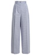 Stella Jean Checked High-rise Cotton-blend Trousers