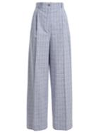 Stella Jean Checked High-rise Cotton-blend Trousers