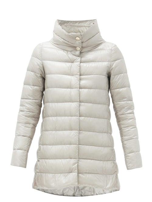 Matchesfashion.com Herno - Amelia Quilted Down Coat - Womens - Silver