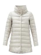 Matchesfashion.com Herno - Amelia Quilted Down Coat - Womens - Silver