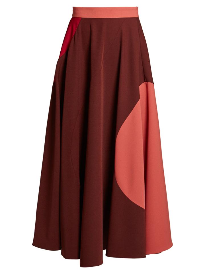 Roksanda Milena Block-print Crepe Midi Skirt