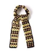 Ganni - Striped Wool-blend Crochet Scarf - Womens - Black Multi