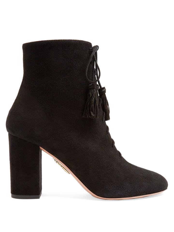 Aquazzura Jourdan Lace-up Suede Boots
