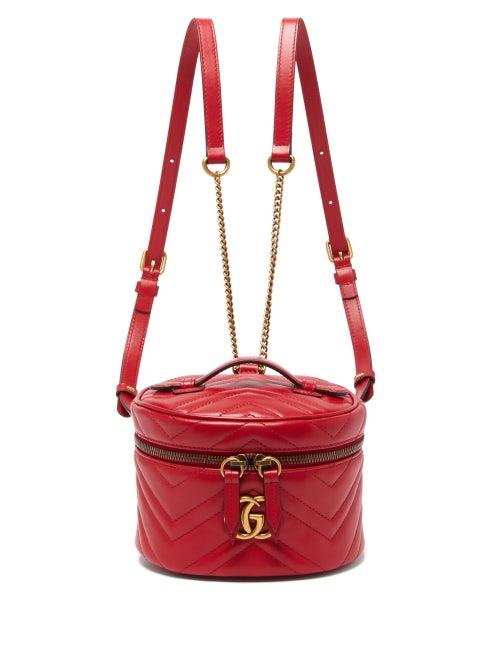 Matchesfashion.com Gucci - Gg Marmont Mini Leather Backpack - Womens - Red