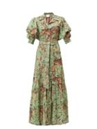 Matchesfashion.com Johanna Ortiz - Majestic Safari Jungle Print Cotton Maxi Dress - Womens - Green Multi