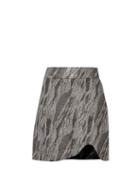 Matchesfashion.com Ganni - High-rise Curved-hem Jacquard Mini Skirt - Womens - Silver