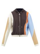 Ahluwalia - Katrina Panelled-jersey Hooded Top - Womens - Brown Multi
