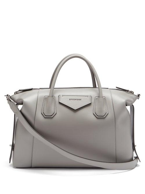 Matchesfashion.com Givenchy - Antigona Soft Medium Leather Bag - Womens - Grey