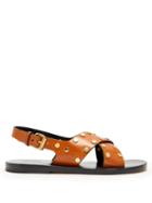 Matchesfashion.com Isabel Marant - Jane Stud Embellished Leather Sandals - Womens - Tan