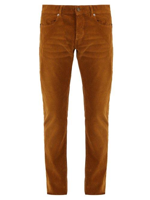 Matchesfashion.com Saint Laurent - Straight Leg Cotton Corduroy Trousers - Mens - Brown