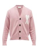 Ami - Ami De Caur-logo Organic Cotton-blend Cardigan - Mens - Light Pink