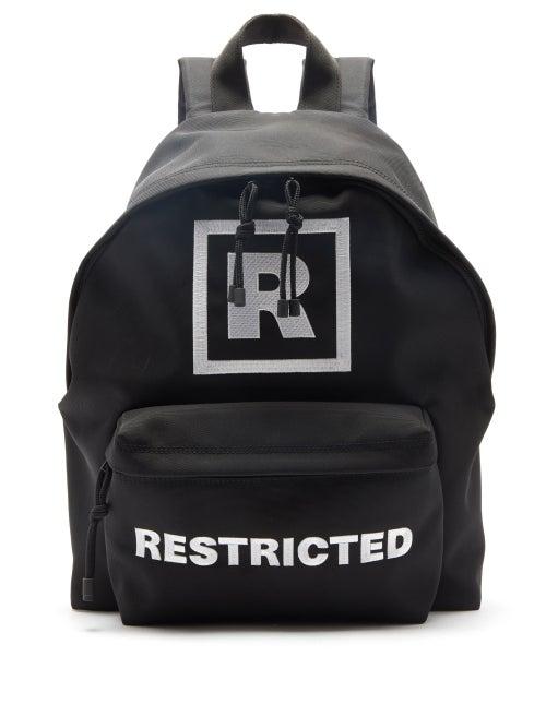 Vetements - 18+ Embroidered Canvas Backpack - Mens - Black