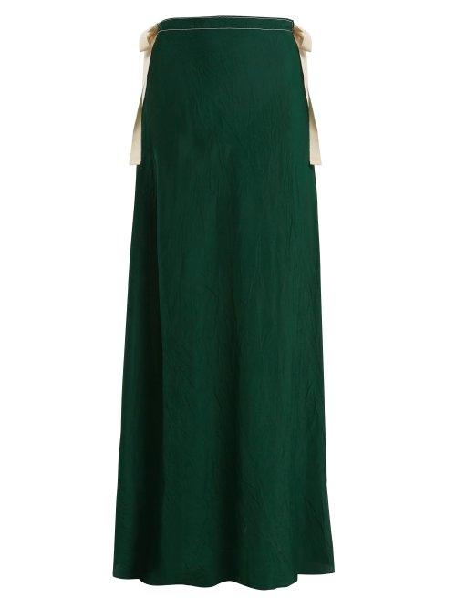 Matchesfashion.com On The Island - Nevis Self Tie Maxi Skirt - Womens - Dark Green