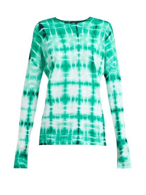 Matchesfashion.com Proenza Schouler - Tie Dye Long Sleeved Cotton T Shirt - Womens - Blue Multi