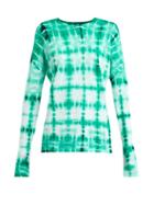 Matchesfashion.com Proenza Schouler - Tie Dye Long Sleeved Cotton T Shirt - Womens - Blue Multi