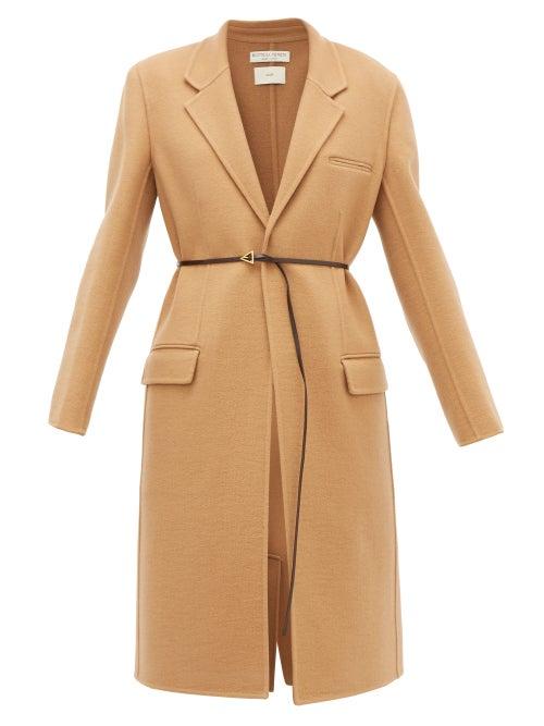 Matchesfashion.com Bottega Veneta - Single-breasted Belted Cashmere Coat - Womens - Camel