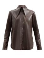 Ladies Rtw 16arlington - Seymour Crocodile-effect Leather Shirt - Womens - Brown