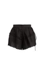 Matchesfashion.com Sir - Celie Broderie Anglaise Cotton Shorts - Womens - Black