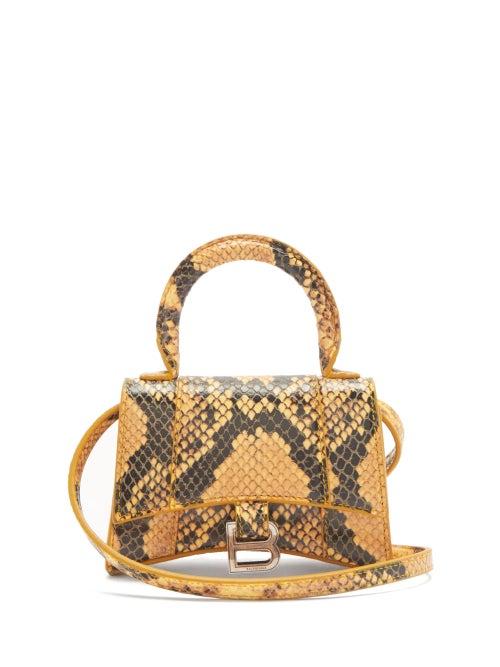 Matchesfashion.com Balenciaga - Hourglass Python-effect Leather Cross-body Bag - Womens - Python
