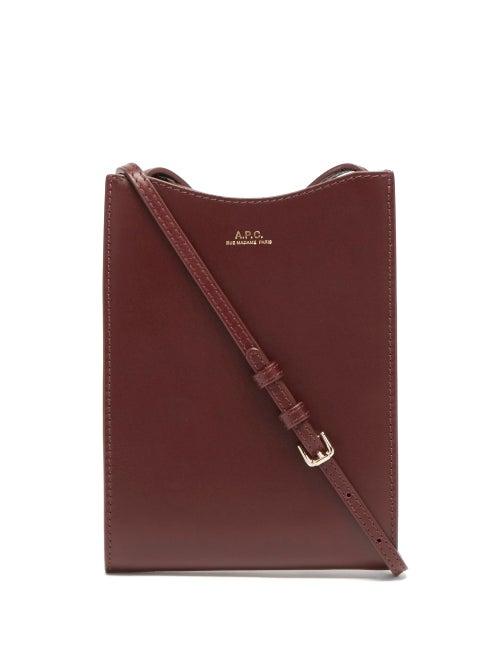 Ladies Bags A.p.c. - Jamie Leather Cross-body Bag - Womens - Burgundy