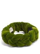 Matchesfashion.com Gucci - Braided Velvet Headband - Womens - Green