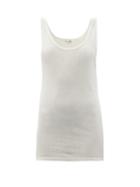 Ladies Rtw Saint Laurent - Scoop-neck Ribbed Modal-blend Tank Top - Womens - White