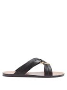Chloé Ring-embellished Leather Slides