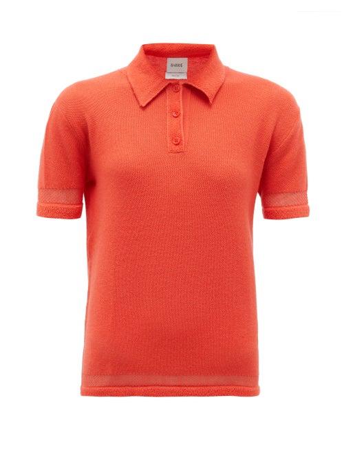 Matchesfashion.com Barrie - Cashmere-blend Terry Polo Shirt - Womens - Orange