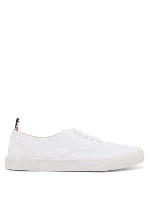 Matchesfashion.com Thom Browne - Heritage Canvas Trainers - Mens - White