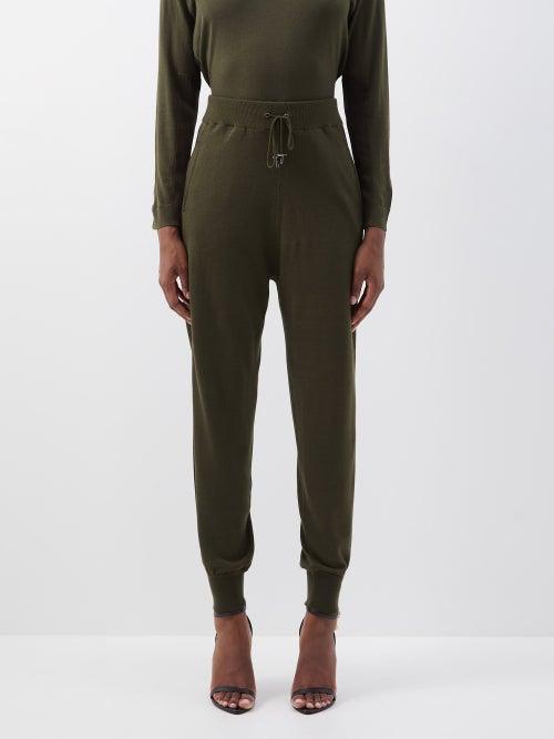 Tom Ford - Side-striped Cashmere Track Pants - Womens - Khaki