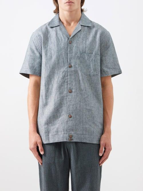 Smr Days - Paraiso Patch-pocket Linen Shirt - Mens - Light Grey