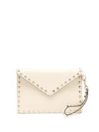 Matchesfashion.com Valentino - Rockstud Leather Envelope Clutch - Womens - Ivory
