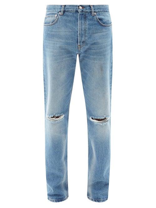 Matchesfashion.com Sfr - Distressed Straight-leg Jeans - Mens - Blue