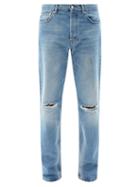 Matchesfashion.com Sfr - Distressed Straight-leg Jeans - Mens - Blue