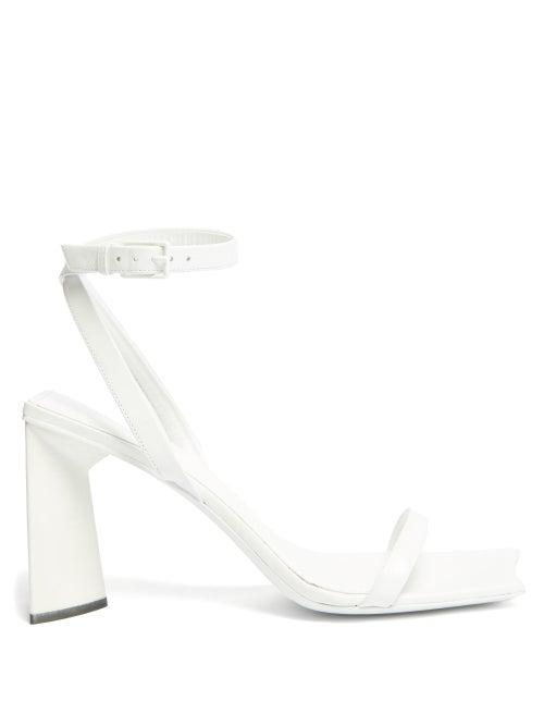 Matchesfashion.com Balenciaga - Moon Square-toe Leather Sandals - Womens - White