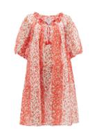 Matchesfashion.com Thierry Colson - Eva Animal-print Cotton-blend Dress - Womens - Red