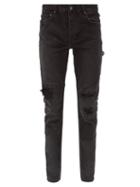 Matchesfashion.com Ksubi - Chitch Distressed Slim-leg Jeans - Mens - Black