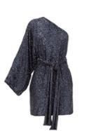 Matchesfashion.com Dundas - One-shoulder Sequinned Mini Dress - Womens - Navy