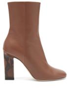 Matchesfashion.com Wandler - Carly Block-heel Leather Boots - Womens - Brown