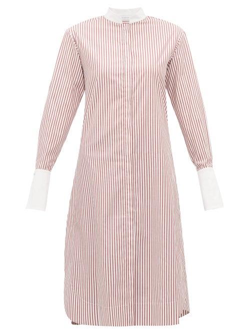 Matchesfashion.com Marina Moscone - Striped Cotton Tunic Shirt - Womens - Red White