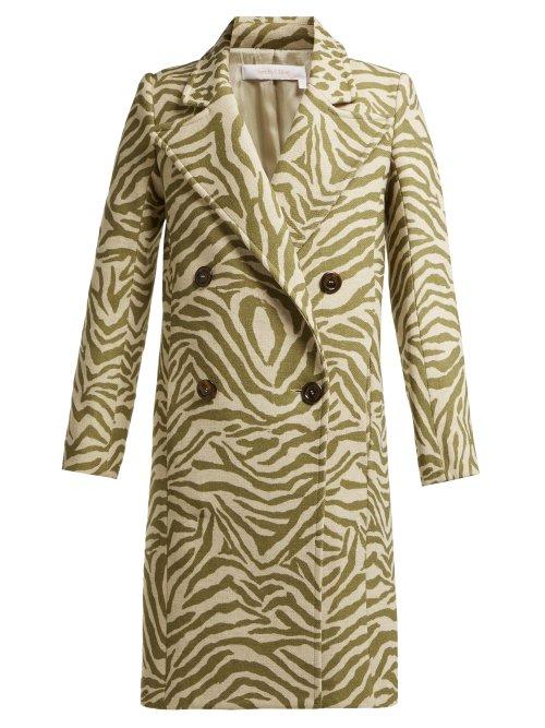 Matchesfashion.com See By Chlo - Tiger Print Wool Blend Coat - Womens - Beige Multi