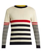 Maison Kitsuné Crew-neck Striped Wool Sweater
