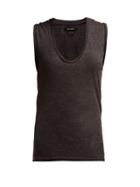 Matchesfashion.com Isabel Marant - Maik Linen Scoop Neck Top - Womens - Dark Grey