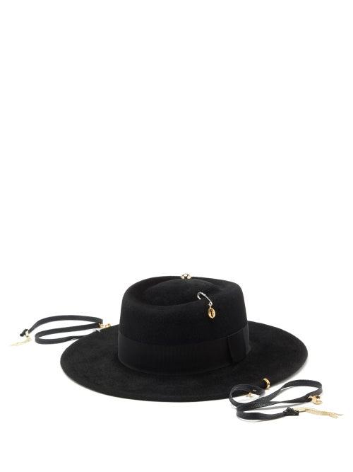 Ruslan Baginskiy - Safety-pin Felt Hat - Womens - Black